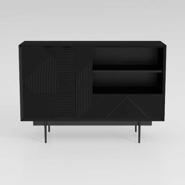 47&quot; Fluted Buffet Cabinet with Tambour Sliding