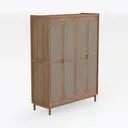 4 Panel Room Dividers and Folding Privacy Screens, Right 45 Degree View