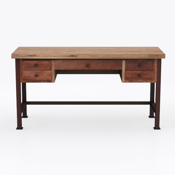 SIMPLIHOME Lowry Desk - 54-Inch Wide Solid Acacia