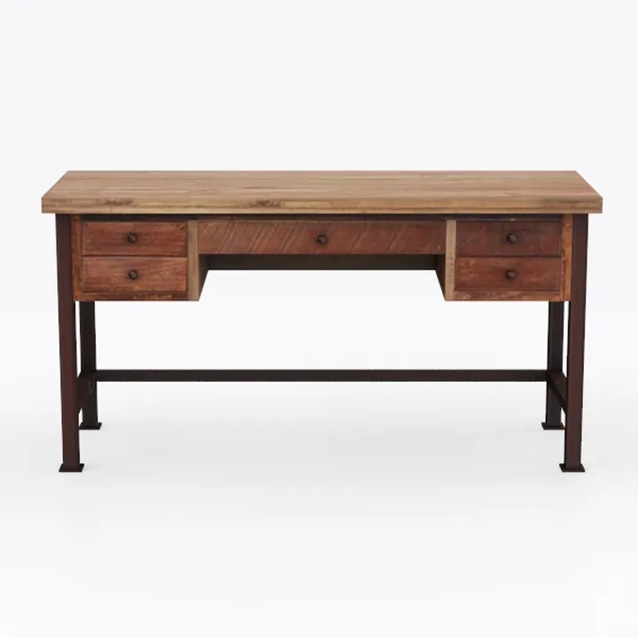 SIMPLIHOME Lowry Desk - 54-Inch Wide Solid Acacia 