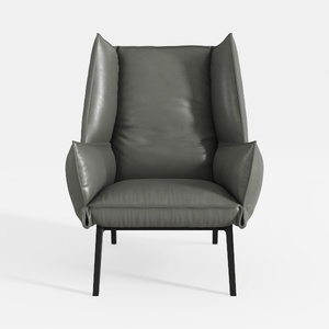 HULALA Home Faux Leather Accent Chair Set of 2