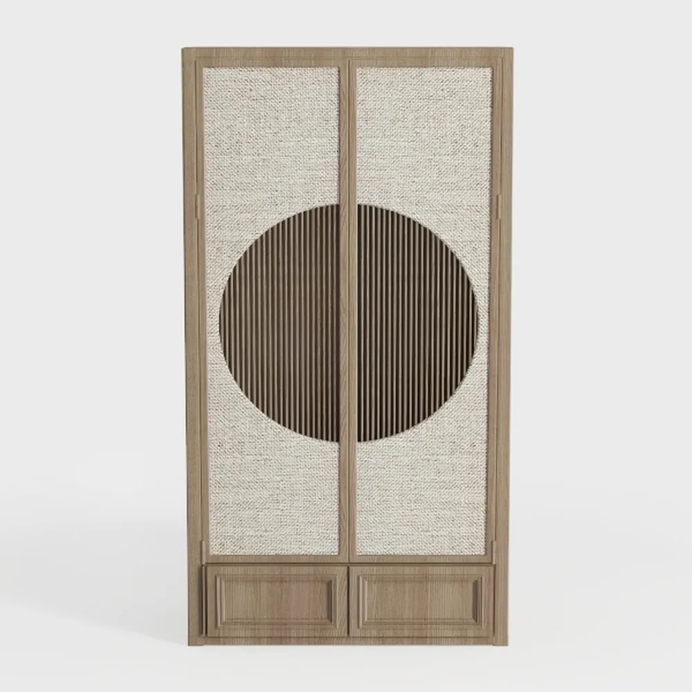 BREEZEHEAT Walnut Buffet Cabinet Set of