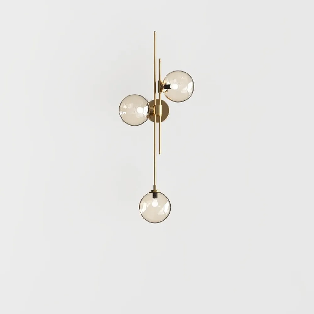 Modern Glass Globe Sputnik Chandelier, 9-Light