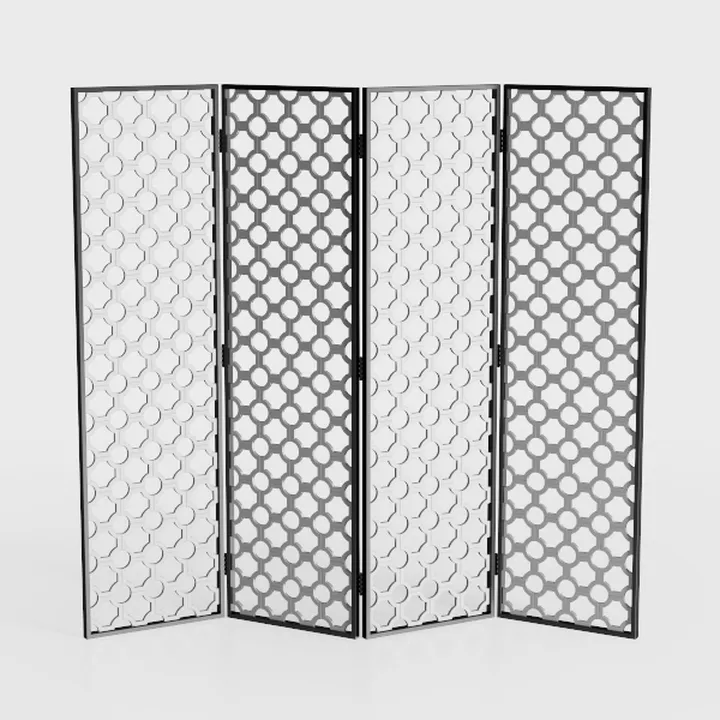 Modern Metal Geometric Pattern Room Divider Screen 3D Model