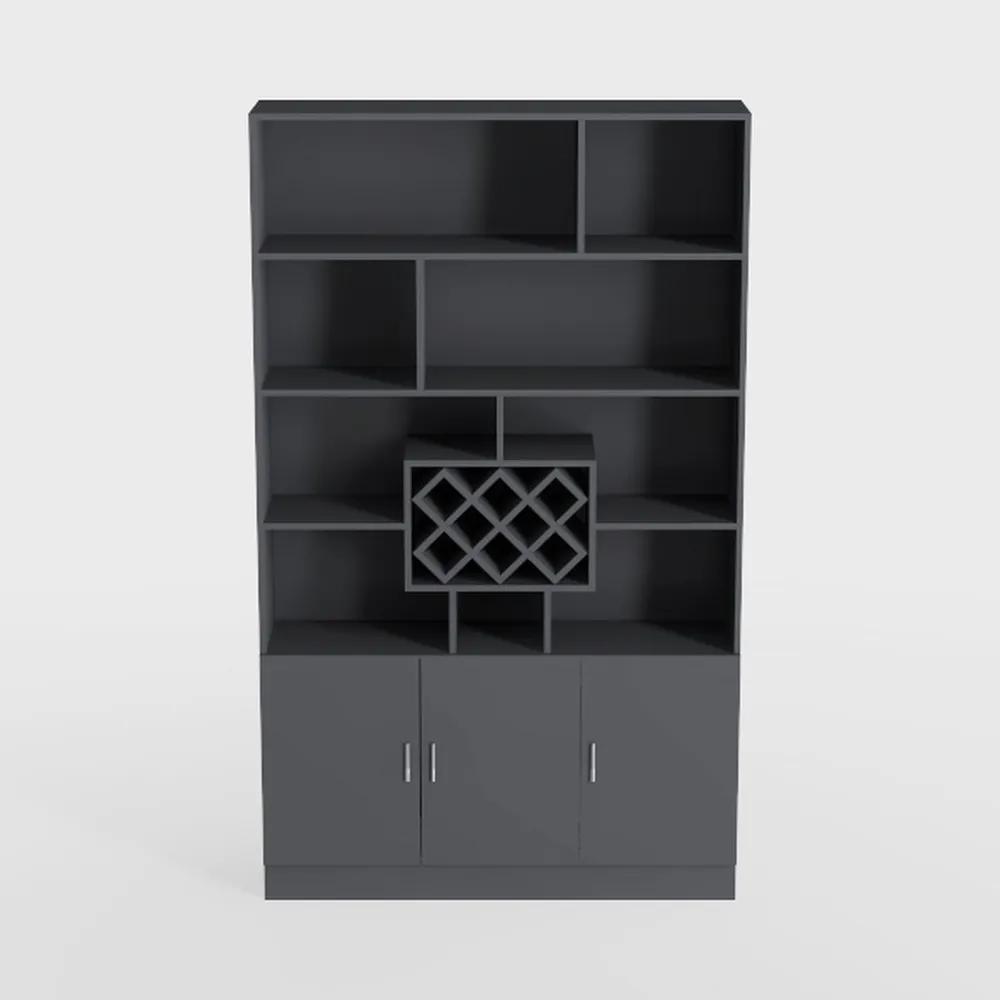 Cozy Castle Black Wood Bookcase,12 Cube Storage