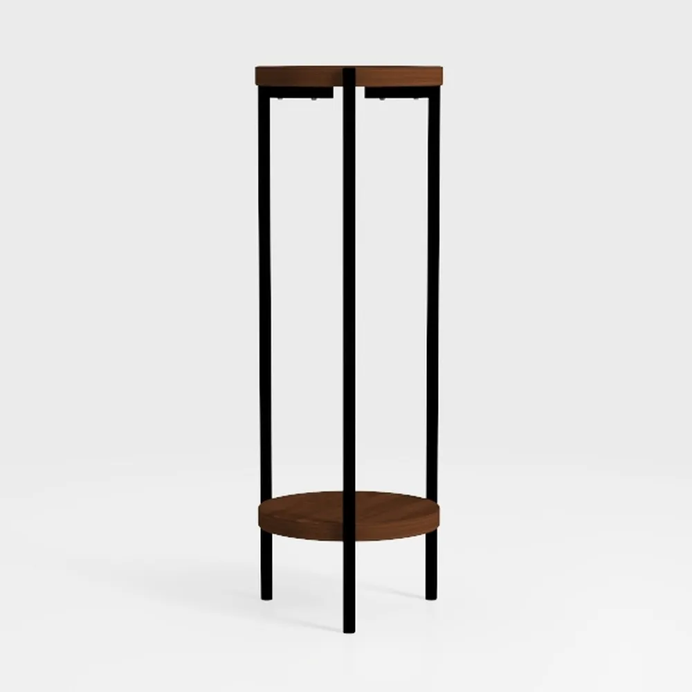 Round Side Table, Small End Table with Storage