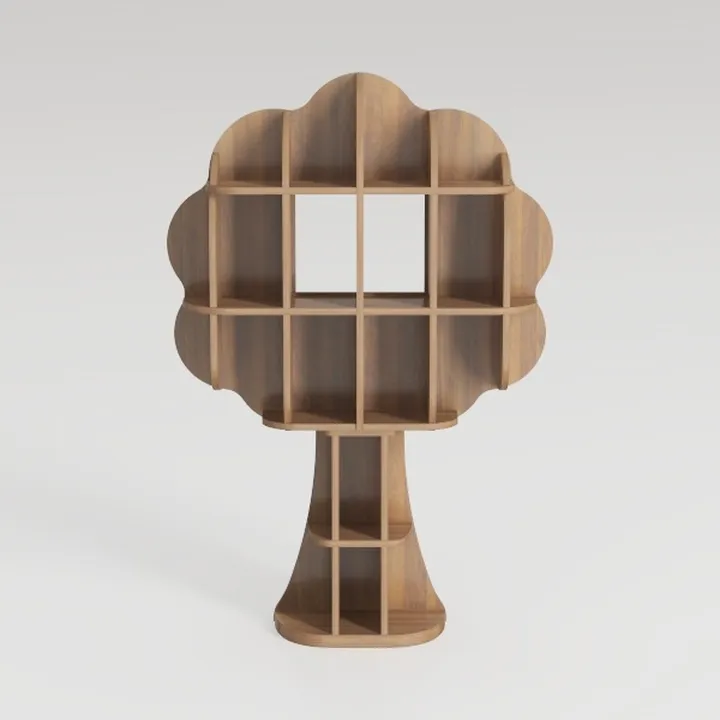 Natural Wood Tree Kids Bookshelf Toddler Bookcase