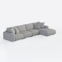 SIMPLIHOME Jasmine U-Shaped Sectional Modular Sofa Right 45 Degree View