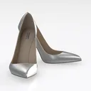 Metallic Stiletto Pointed Toe High Heels 3D Model Right 45 Degree View