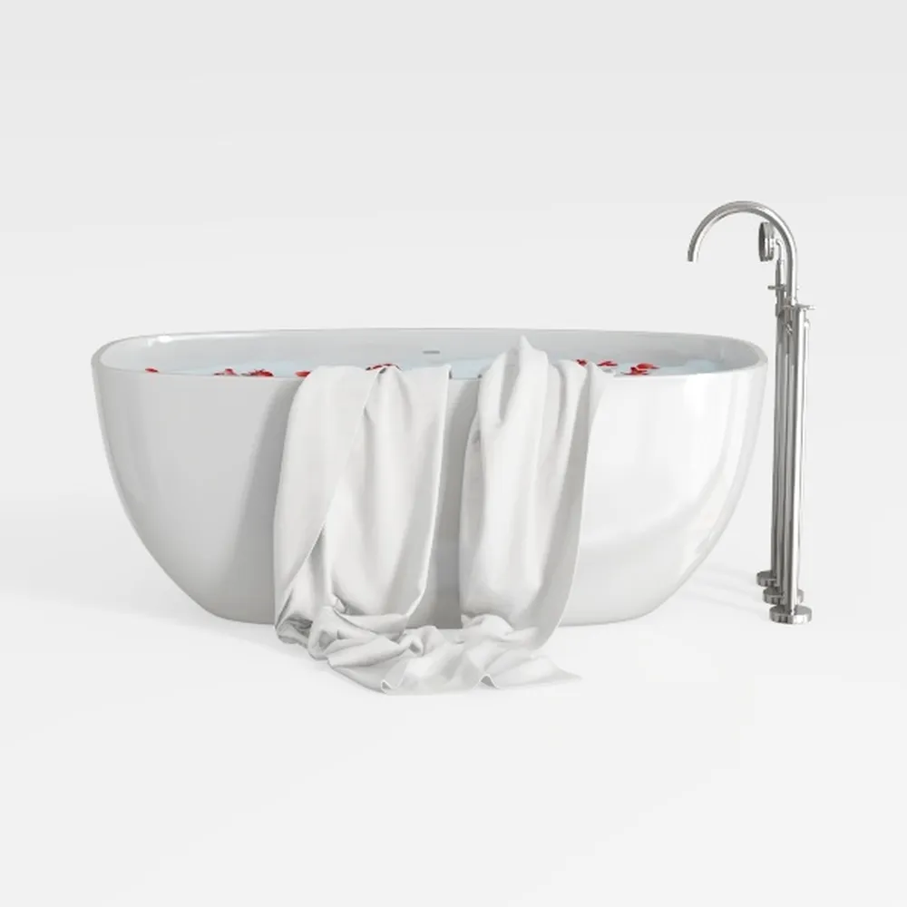 Eviva Cloud 60" Freestanding Bathtubs, White Deep