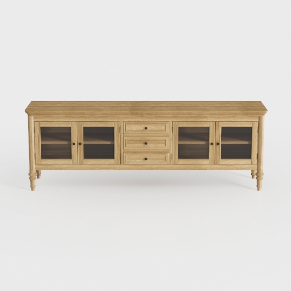 WAMPAT Sideboard Buffet Cabinets with 4-Glass