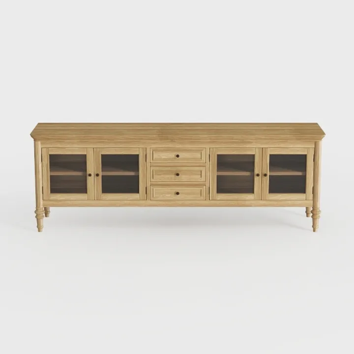 WAMPAT Sideboard Buffet Cabinets with 4-Glass