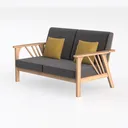 Lilola Home Bahamas 45" W Gray Loveseat Left 45 Degree View