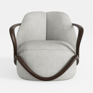 CHERS Aspen Swivel Accent Chair with Wood Accents,