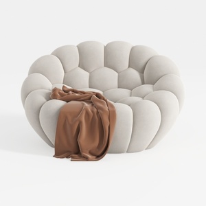 Minimalist Velvet Fabric Bubble Accent Chair 3D Model