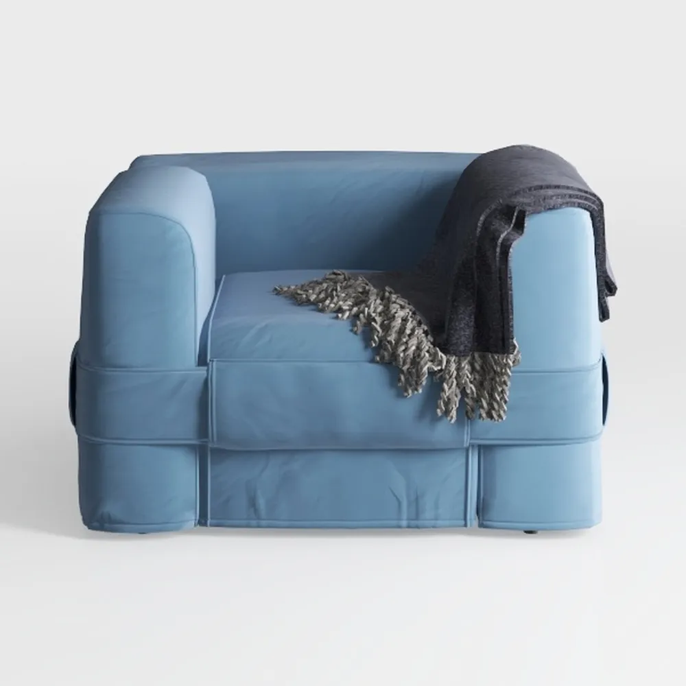 Oversized Accent Chair with Ottoman, Morden Wide S