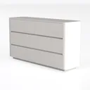 Minimalist White Solid Wood 6 Drawer Dresser 3D Model Left 45 Degree View