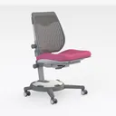 Modern Pink Fabric Gray Plastic Ergonomic Office Chair 3D Model Right 45 Degree View