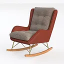35.5 in. Wood Outdoor Rocking Chair Soft Houndstoo Left 45 Degree View