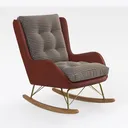 35.5 in. Wood Outdoor Rocking Chair Soft Houndstoo Right 45 Degree View