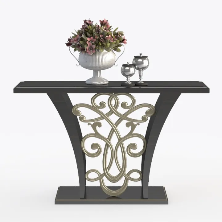 54 Inch Entryway Table, Console Table with Circle 