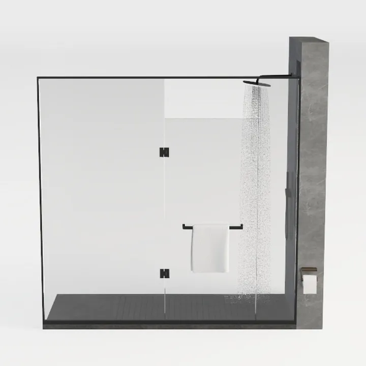 Frameless Sliding Shower Door - Matte Black