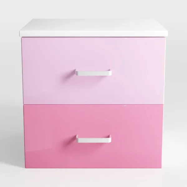 Better Home Products Cindy Faux Wood 2 Drawer Front View