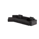 Modern Black Fabric L Shaped Sectional Sofa 3D Model Left 45 Degree View