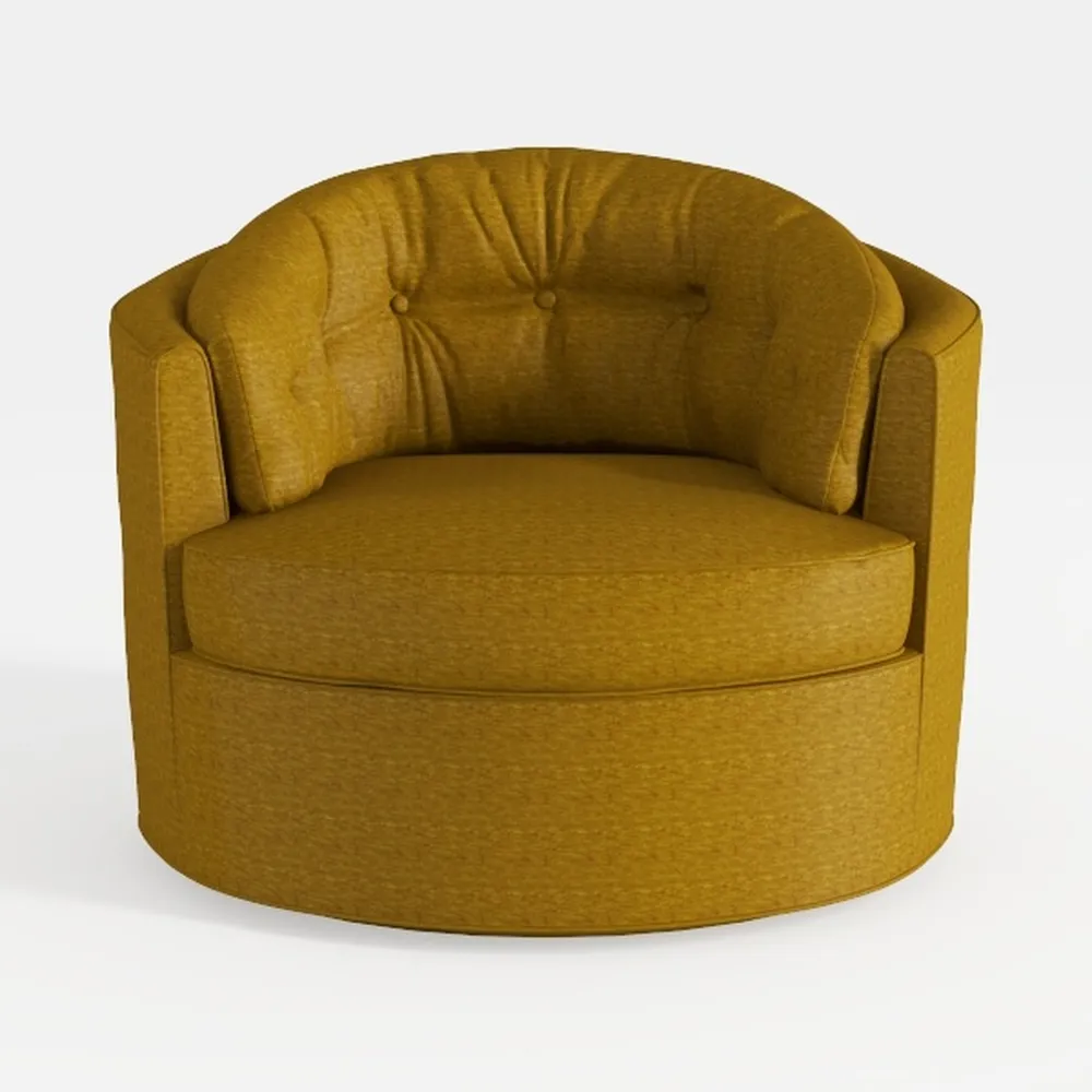 LINSY Swivel Accent Chair Ottoman Set: Velvet