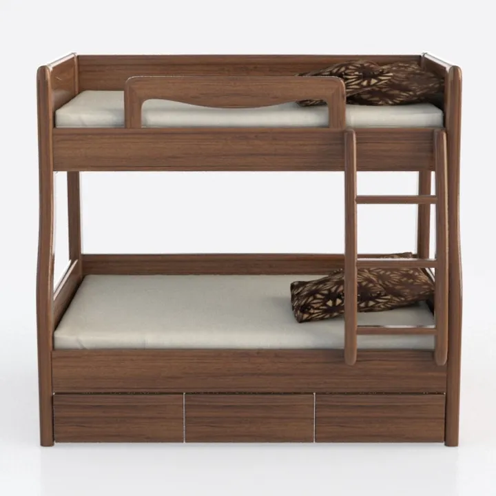 Merax Wood Bunk Bed with Drawers, Twin Over Twin S