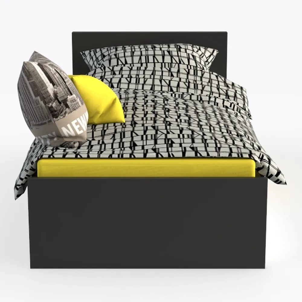 Zinus Elias Letto Matrimoniale 160x190 cm - Letto 160x190 - Durevole base in metallo con testata - Altezza 30 cm - Rete a doghe in metallo inclusa - Spazio di archiviazione sottostante - Nero