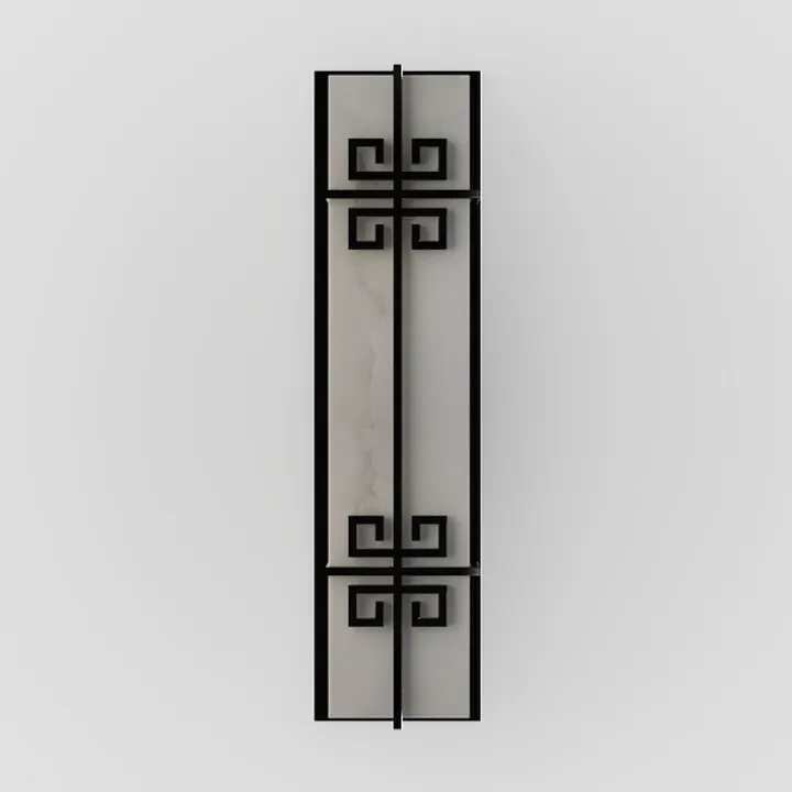 Chinese Style Marble Metal Wall Mounted Cabinet 3D Model