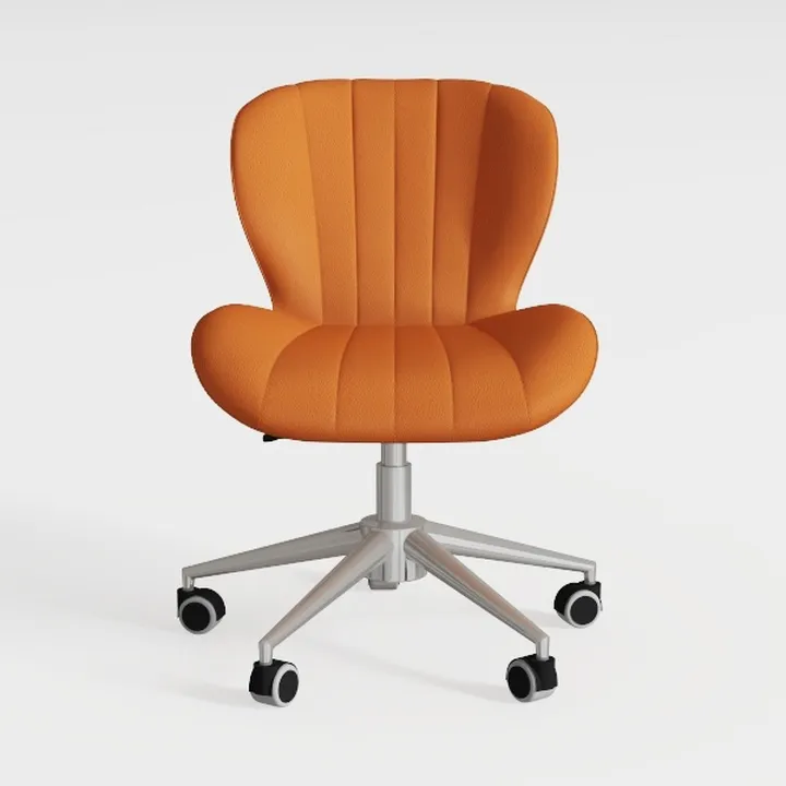 Modern Orange Fabric Upholstered Adjustable Office Swivel Chair 3D Model