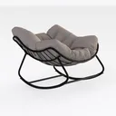Comfy Folded Chair, Soft Faux Fur Oversized  Right 45 Degree View
