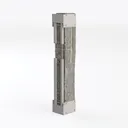 Industrial Metal Stone Outdoor Wall Lamp 3D Model Left 45 Degree View
