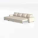112'' Sectional Sleeper Sofa with Pull Out Bed Left 45 Degree View