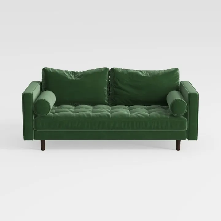 Pemberly Row Mid-Century Modern Pillow Back Velvet