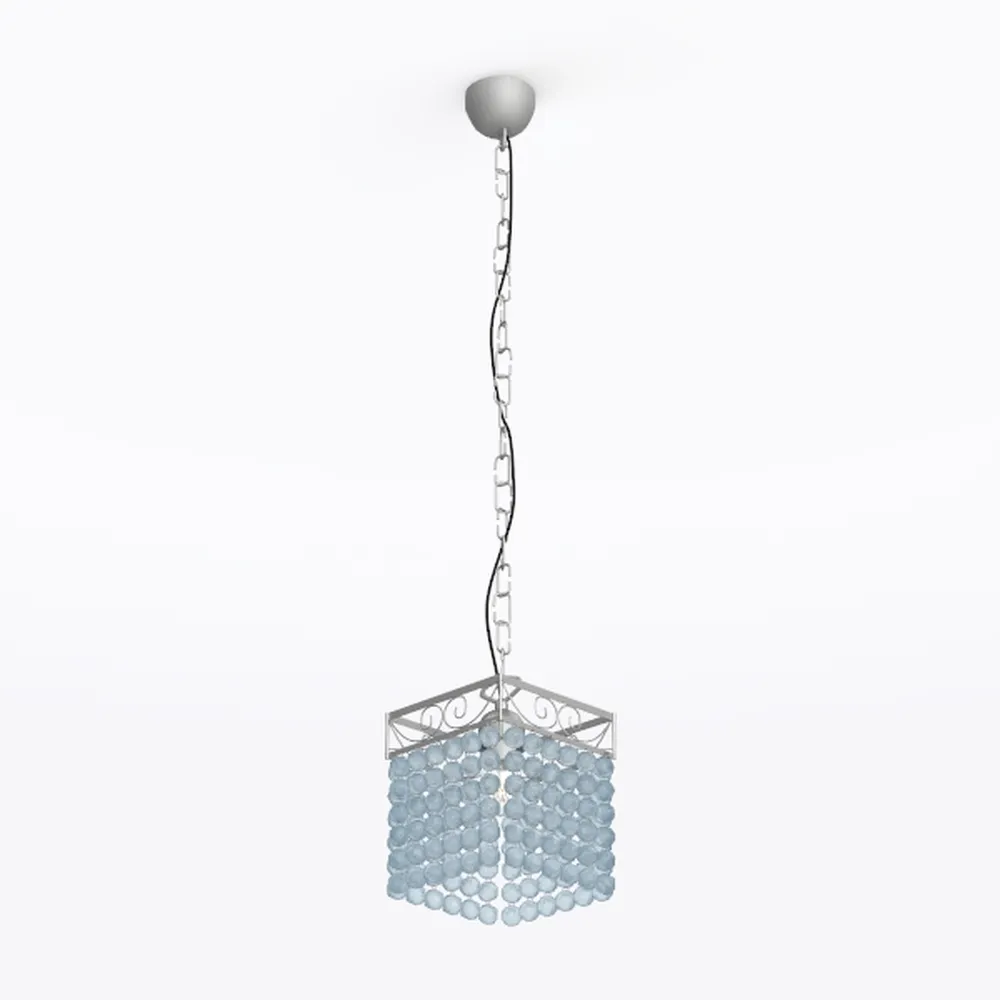 3-Light Rattan Pendant Light 15" Hand-Woven Blue