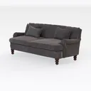 Tufted Single Sofa Accent Chair, Rolled Arms Mid Right 45 Degree View