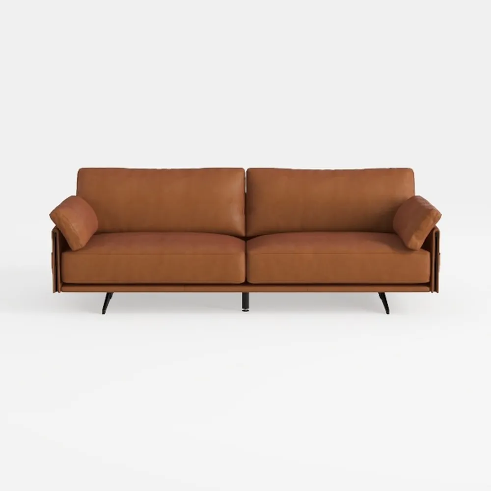 POLY & BARK Sorrento Leather Couch – 86-Inch Leath