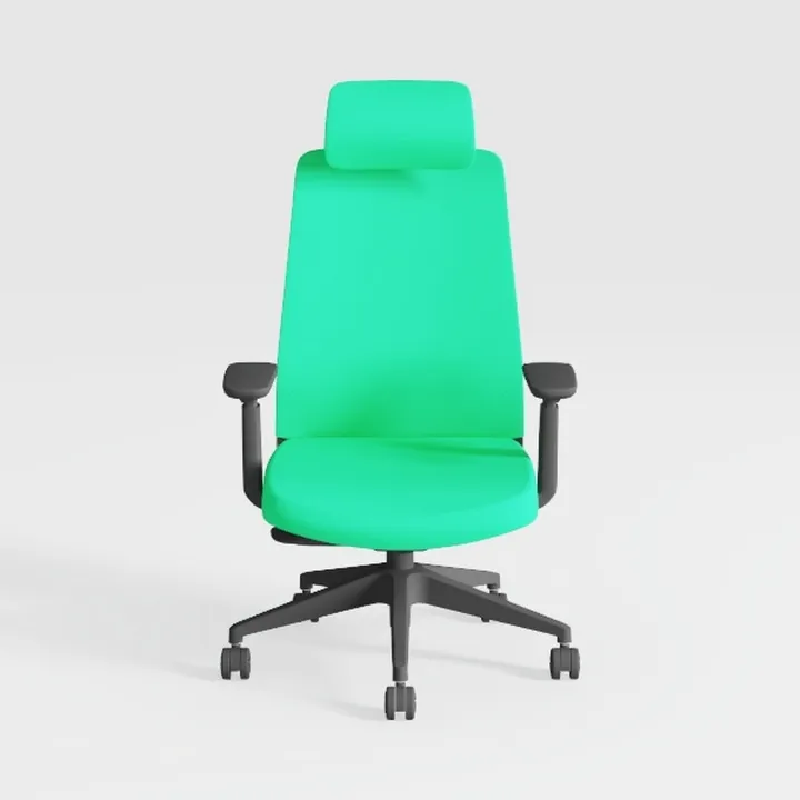 Modern Fabric Ergonomic Office Chair with Headrest 3D Model