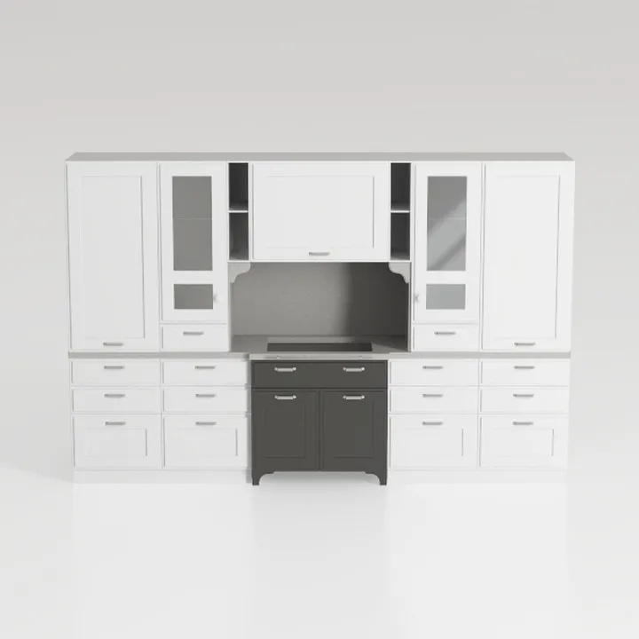 Bestar Pur Queen Murphy Bed with 2 Shelving Units