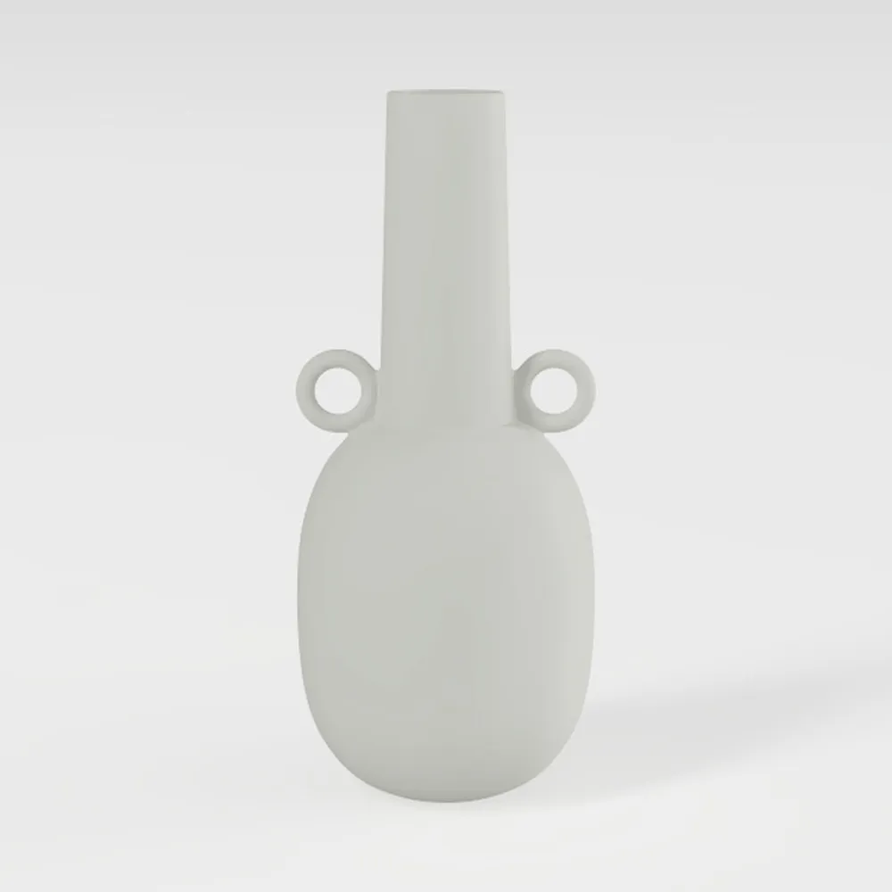 White Ceramic Vase - 7 Inch Tall - Large,