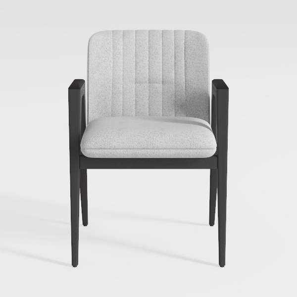 Armen Living Royal Black Aluminum and Teak Outdoor