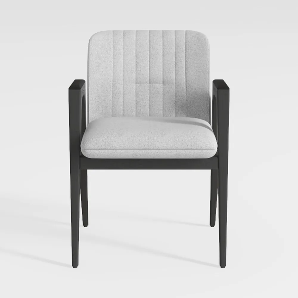 Armen Living Royal Black Aluminum and Teak Outdoor