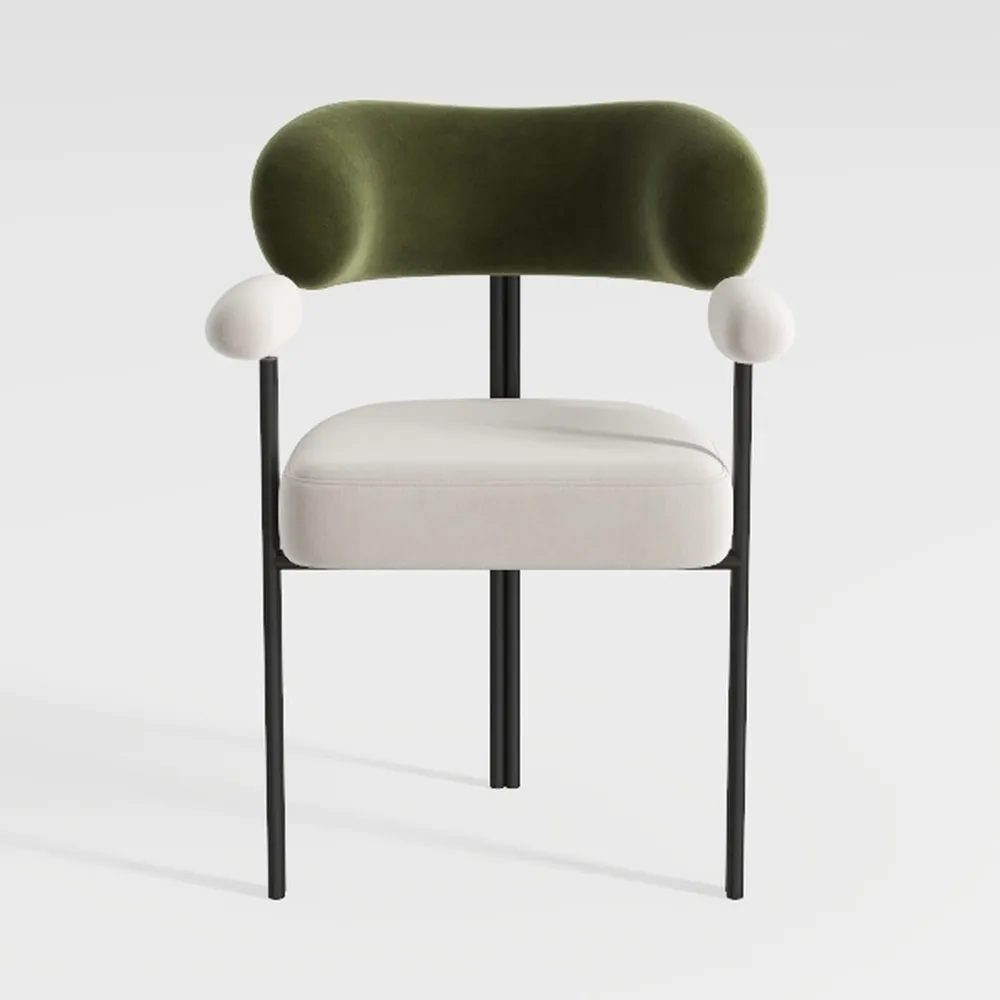 EALSON Round Upholstered Dining Chairs Set of 2