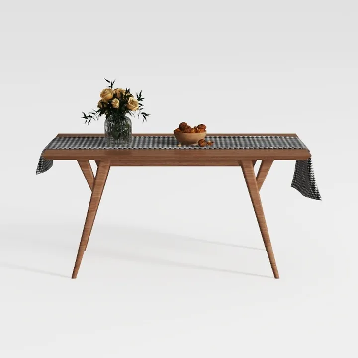 Channell Rectangular Walnut Wood 71 in. 4 Legs Din