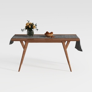 Channell Rectangular Walnut Wood 71 in. 4 Legs Din