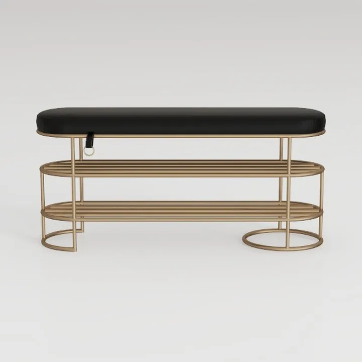 Shoe Bench,Entryway 3-Tier Metal Shoe Organizer