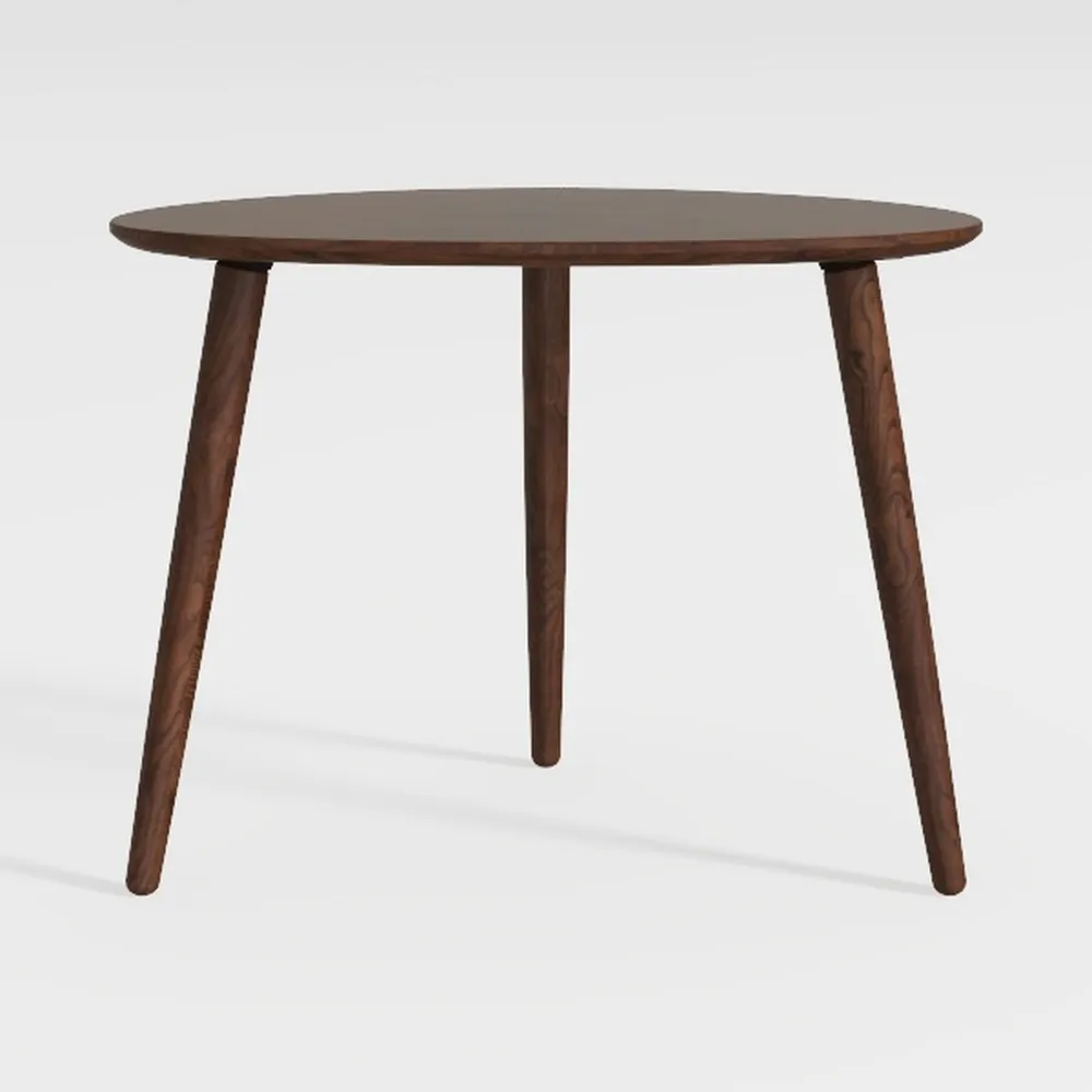 Rustic Round 3 Legs Casual Dining Table, Dark